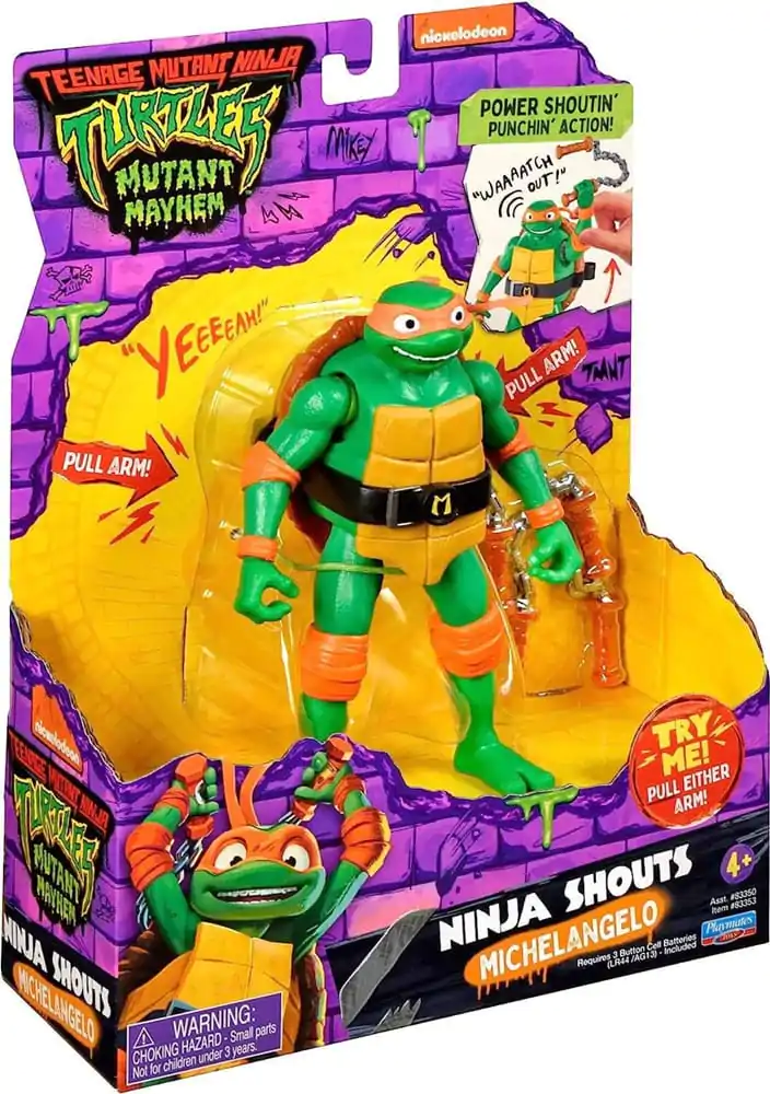 Teenage Mutant Ninja Turtles: Mutant Mayhem Ninja Shouts Michelangelo akciófigura 14 cm  termékfotó