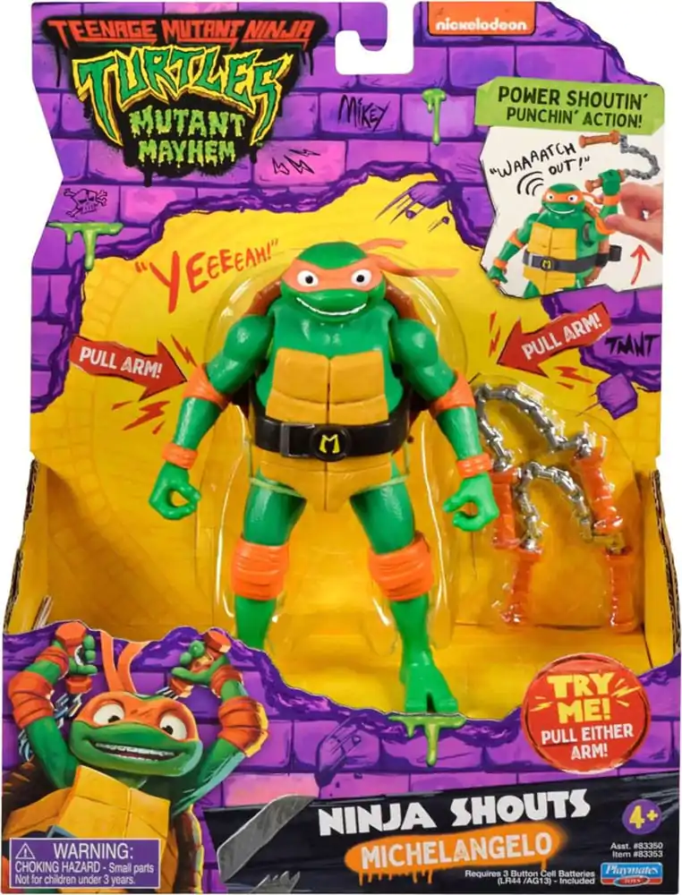 Teenage Mutant Ninja Turtles: Mutant Mayhem Ninja Shouts Michelangelo akciófigura 14 cm  termékfotó