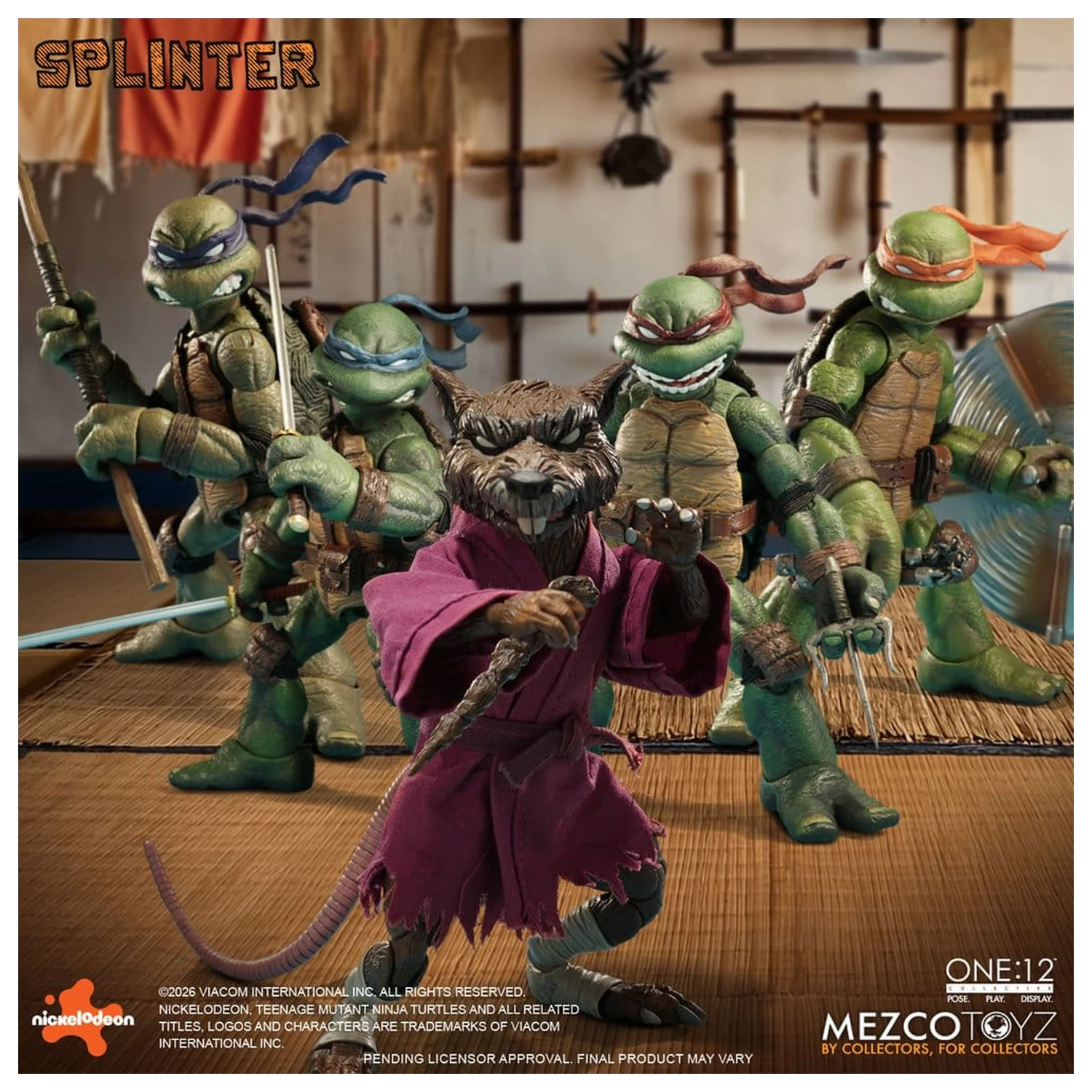 Teenage Mutant Ninja Turtles One:12 Collective akciófigura 1/12 Splinter 17 cm termékfotó