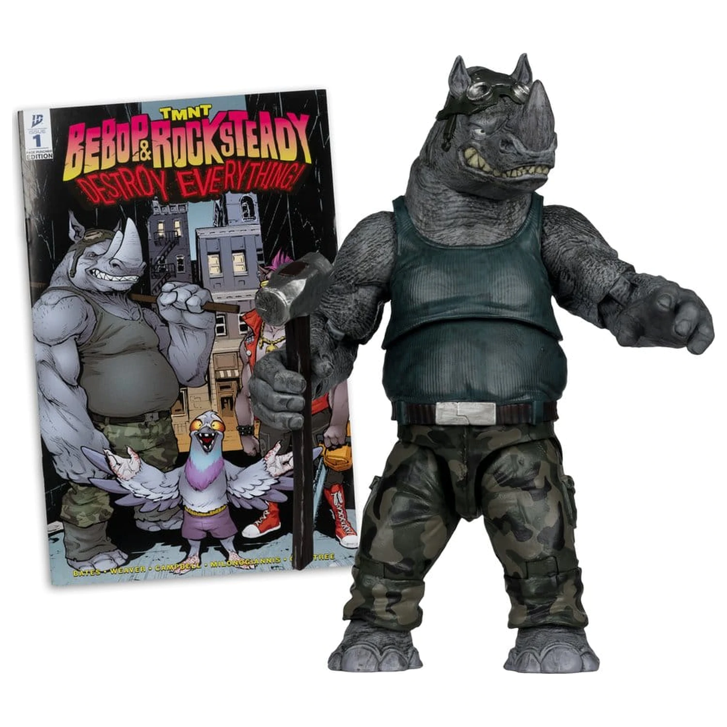 Teenage Mutant Ninja Turtles Page Punchers akciófigura Rocksteady 17 cm termékfotó