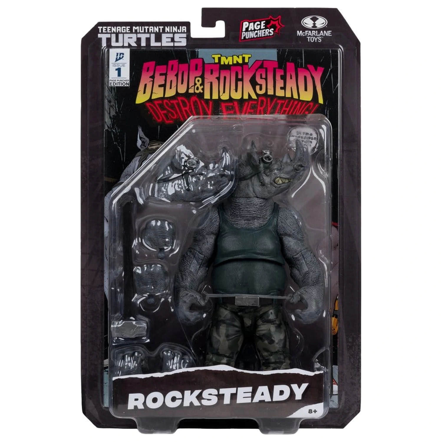 Teenage Mutant Ninja Turtles Page Punchers akciófigura Rocksteady 17 cm termékfotó