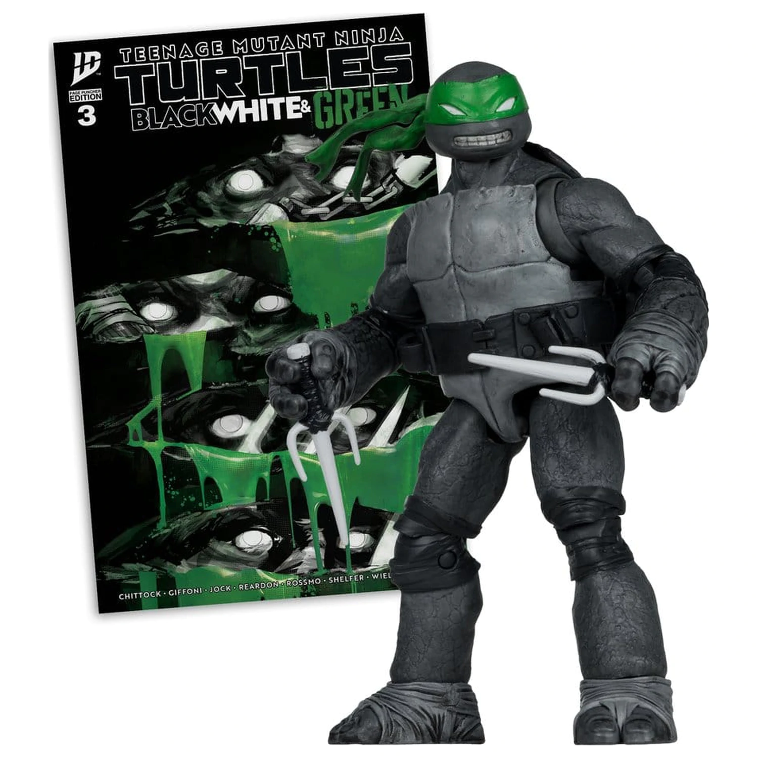 Teenage Mutant Ninja Turtles Page Punchers (Black White & Green) (Red Platinum Edition) akciófigura 13 cm termékfotó
