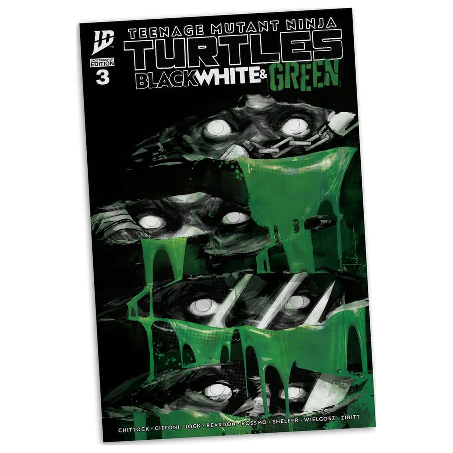 Teenage Mutant Ninja Turtles Page Punchers (Black White & Green) (Red Platinum Edition) akciófigura 13 cm termékfotó