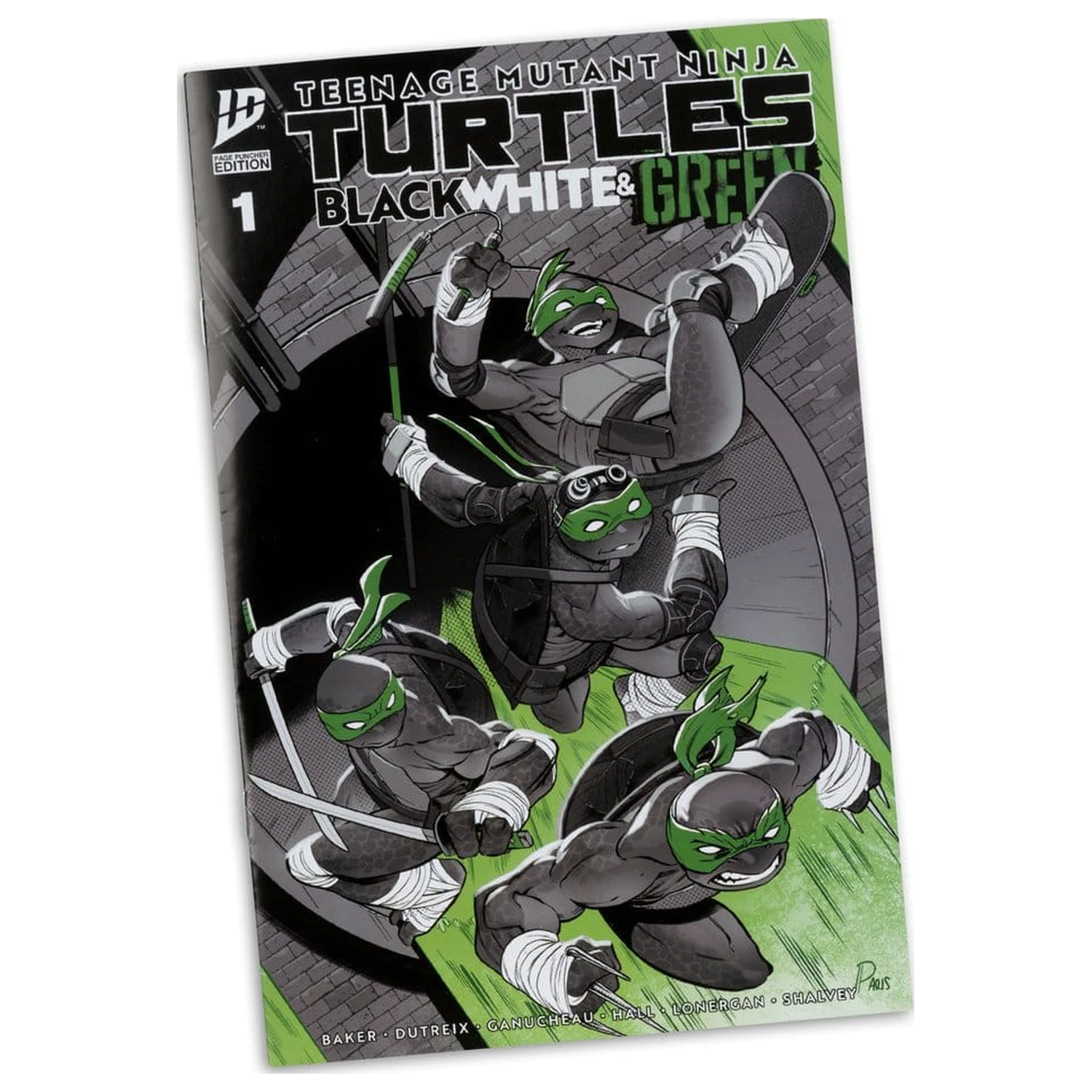 Teenage Mutant Ninja Turtles Page Punchers Donatello (Black White & Green ) (Red Platinum Edition) akciófigura 13 cm termékfotó