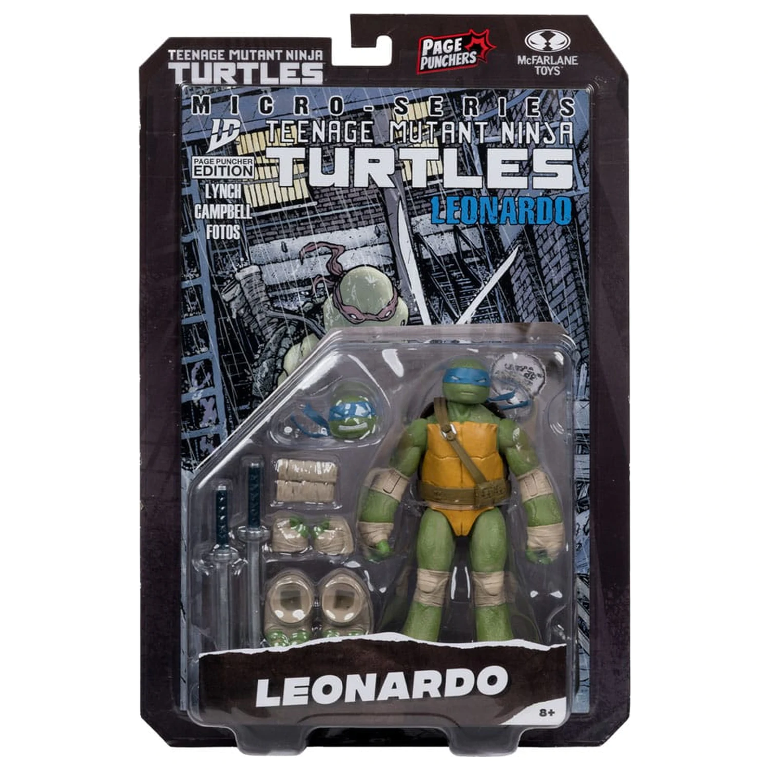 Teenage Mutant Ninja Turtles Page Punchers Leonardo akciófigura 13 cm termékfotó