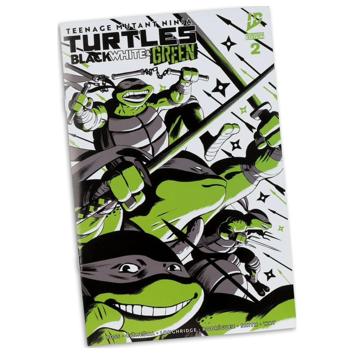 Teenage Mutant Ninja Turtles Page Punchers Michelangelo (Black White & Green) (Red Platinum Edition) akciófigura 13 cm termékfotó