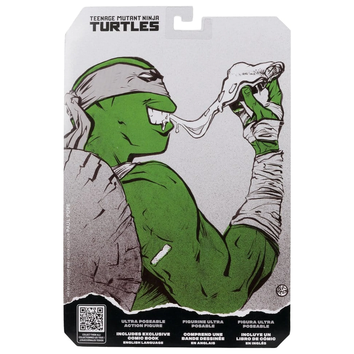 Teenage Mutant Ninja Turtles Page Punchers Michelangelo (Black White & Green) (Red Platinum Edition) akciófigura 13 cm termékfotó