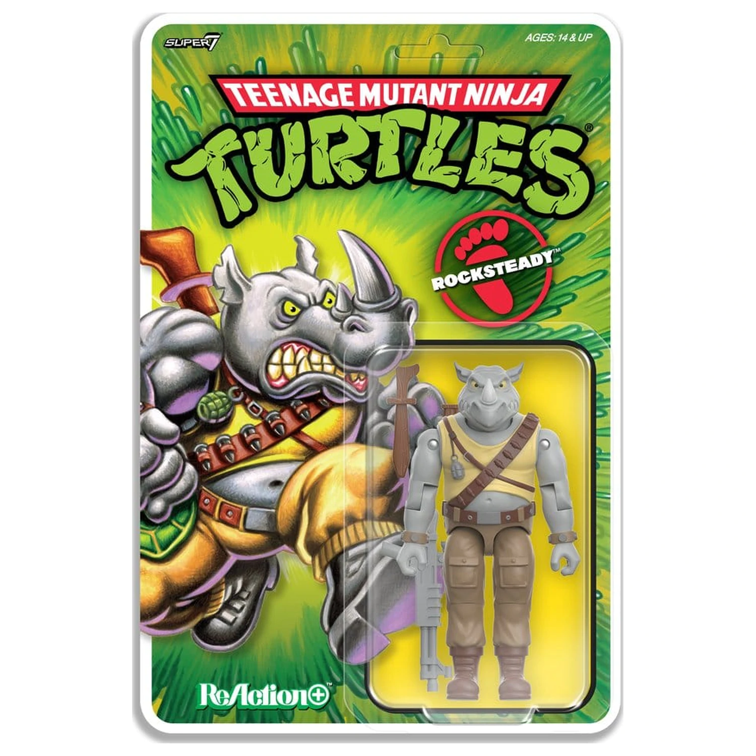 Teenage Mutant Ninja Turtles ReAction+ akciófigura Wave 02 Rocksteady termékfotó