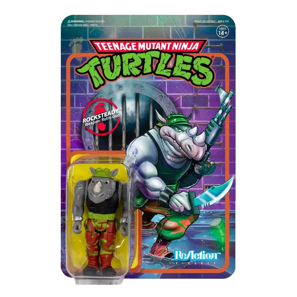 Teenage Mutant Ninja Turtles ReAction Rocksteady akciófigura 10 cm termékfotó