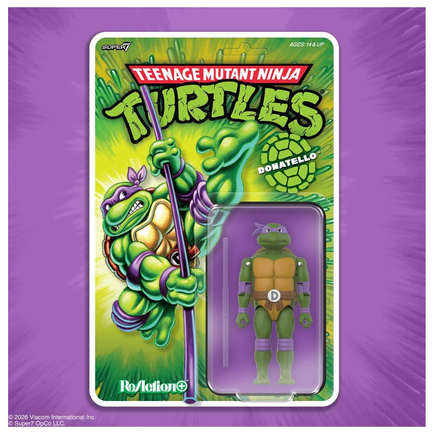 Teenage Mutant Ninja Turtles ReAction+ Wave 01 Donatello akciófigura  termékfotó