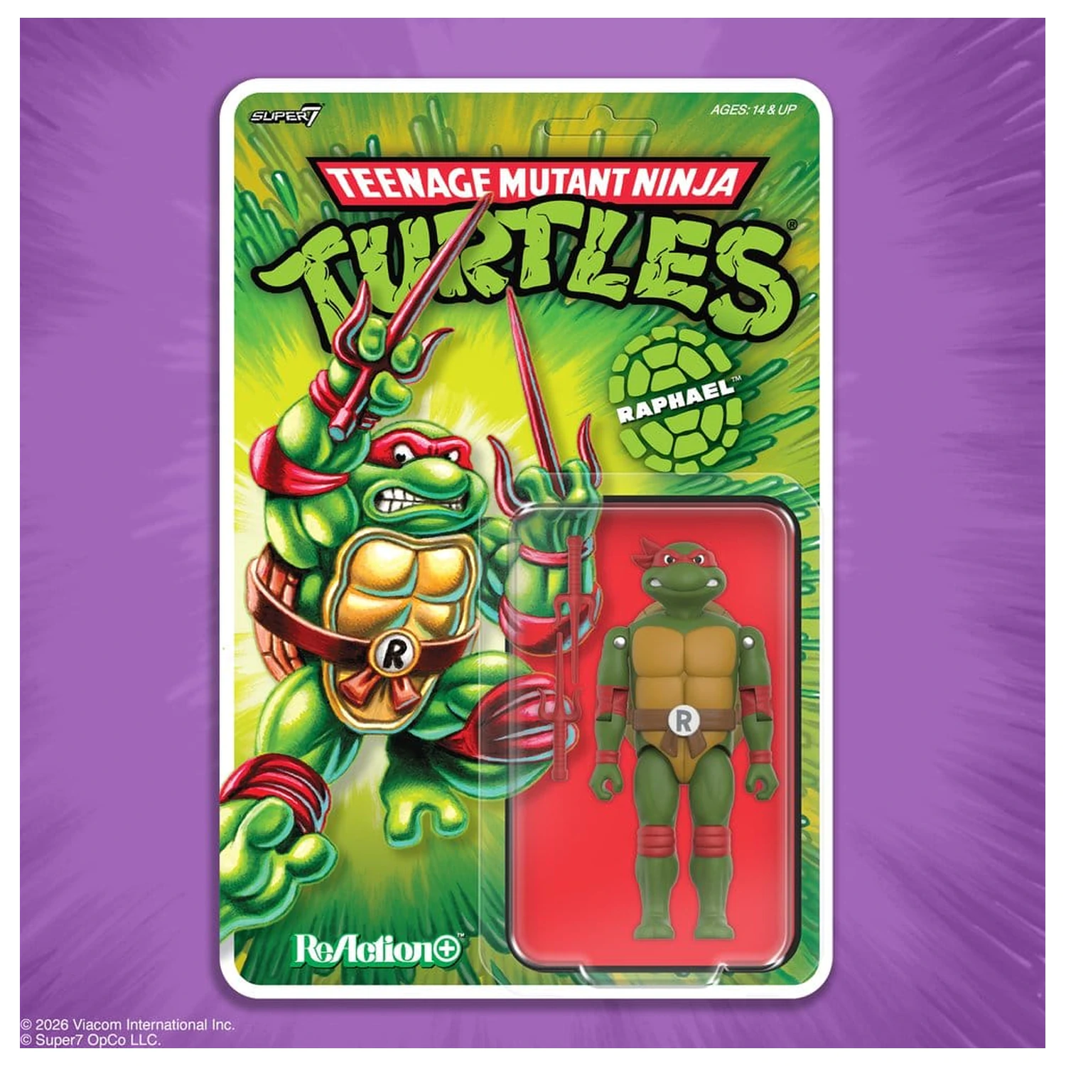 Teenage Mutant Ninja Turtles ReAction+ Wave 01 Raphael akciófigura  termékfotó