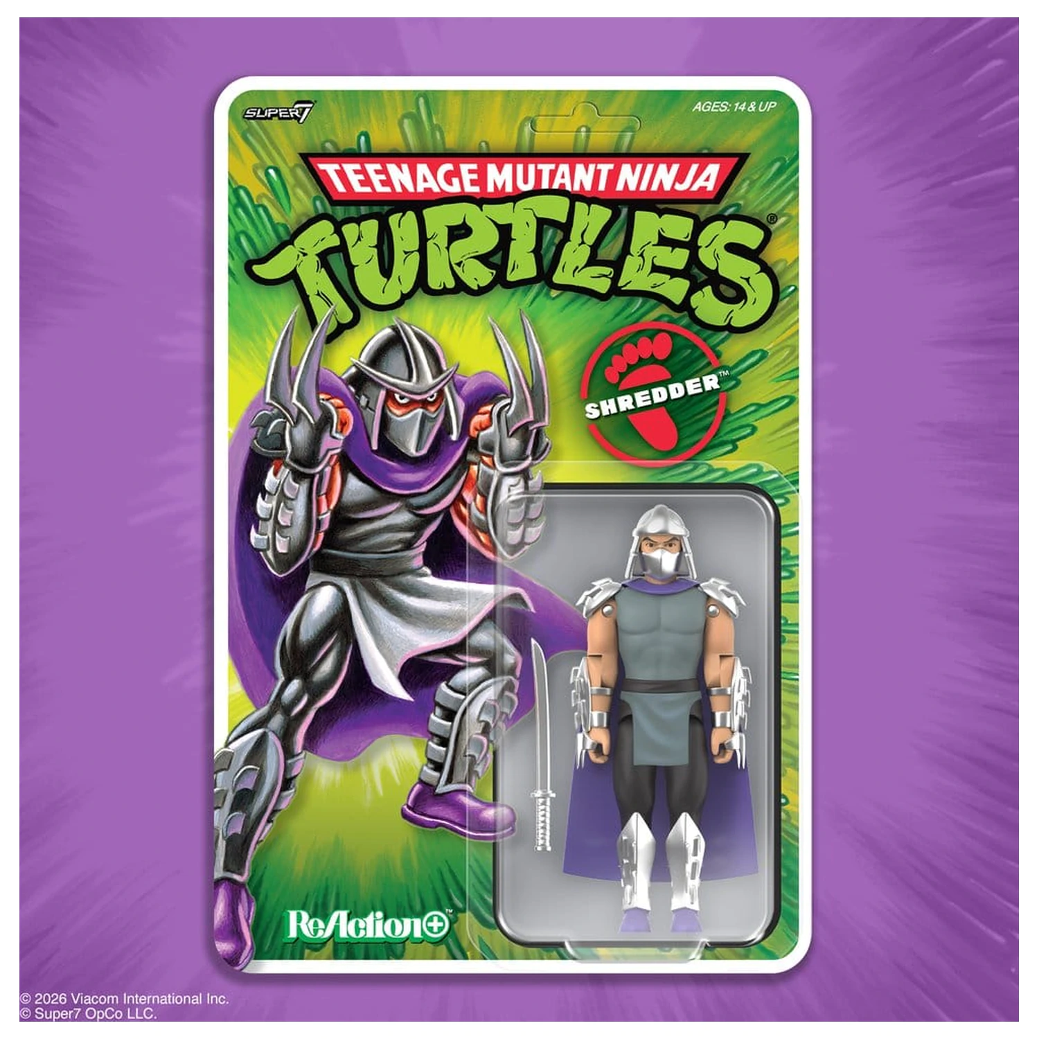 Teenage Mutant Ninja Turtles ReAction+ Wave 01 Shredder akciófigura  termékfotó