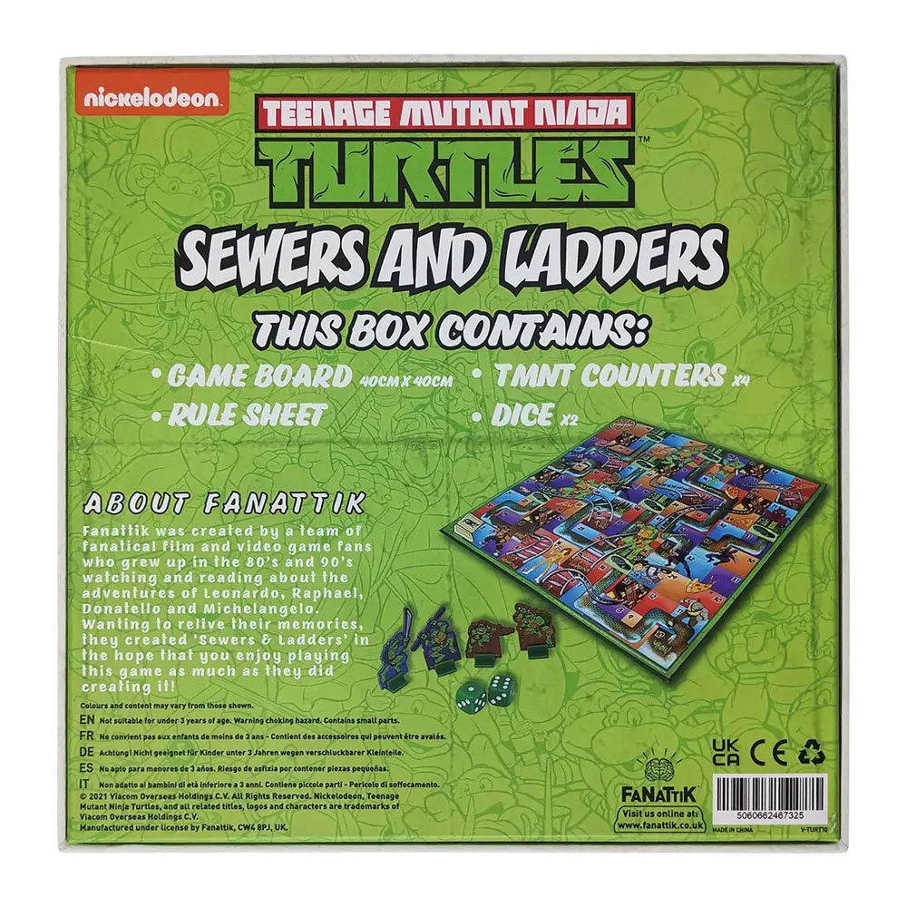 Teenage Mutant Ninja Turtles Sewers &amp; Ladders Angol nyelvű társasjáték termékfotó