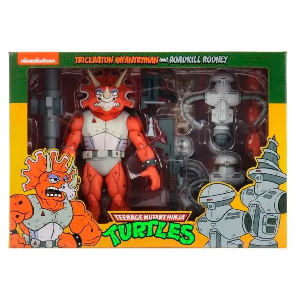 Teenage Mutant Ninja Turtles Triceraton Infantryman and Roadkill Rodney 3db-os figura csomag 18cm termékfotó