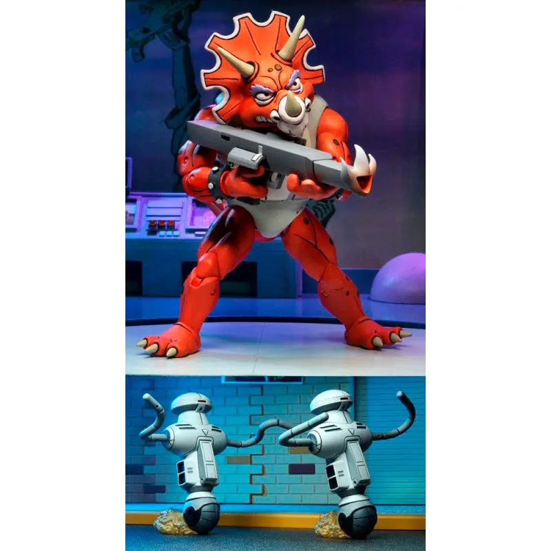 Teenage Mutant Ninja Turtles Triceraton Infantryman and Roadkill Rodney 3db-os figura csomag 18cm termékfotó