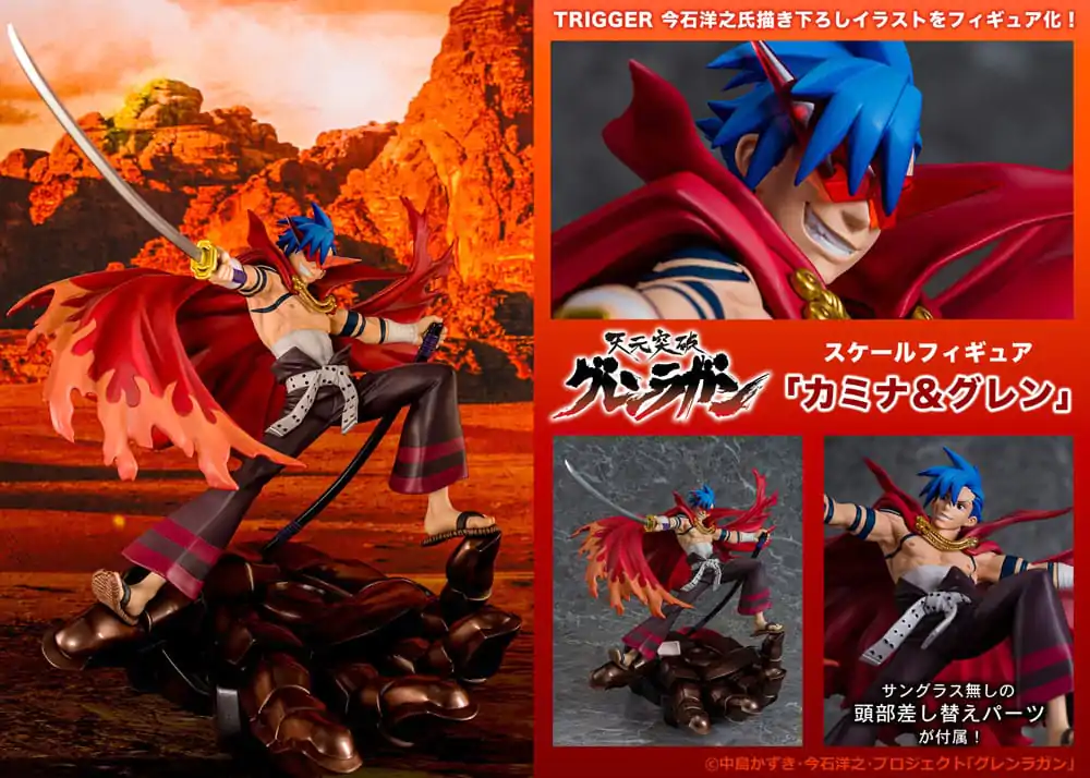 Tengen Toppa Gurren Lagann Kamina &amp; Gurren PVC szobor figura 27 cm termékfotó