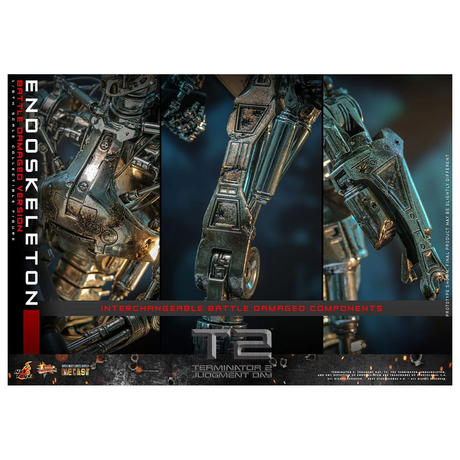 Terminator 2: Judgment Day Movie Masterpiece 1/6 Endoskeleton (Battle Damaged Version) akciófigura 31 cm termékfotó