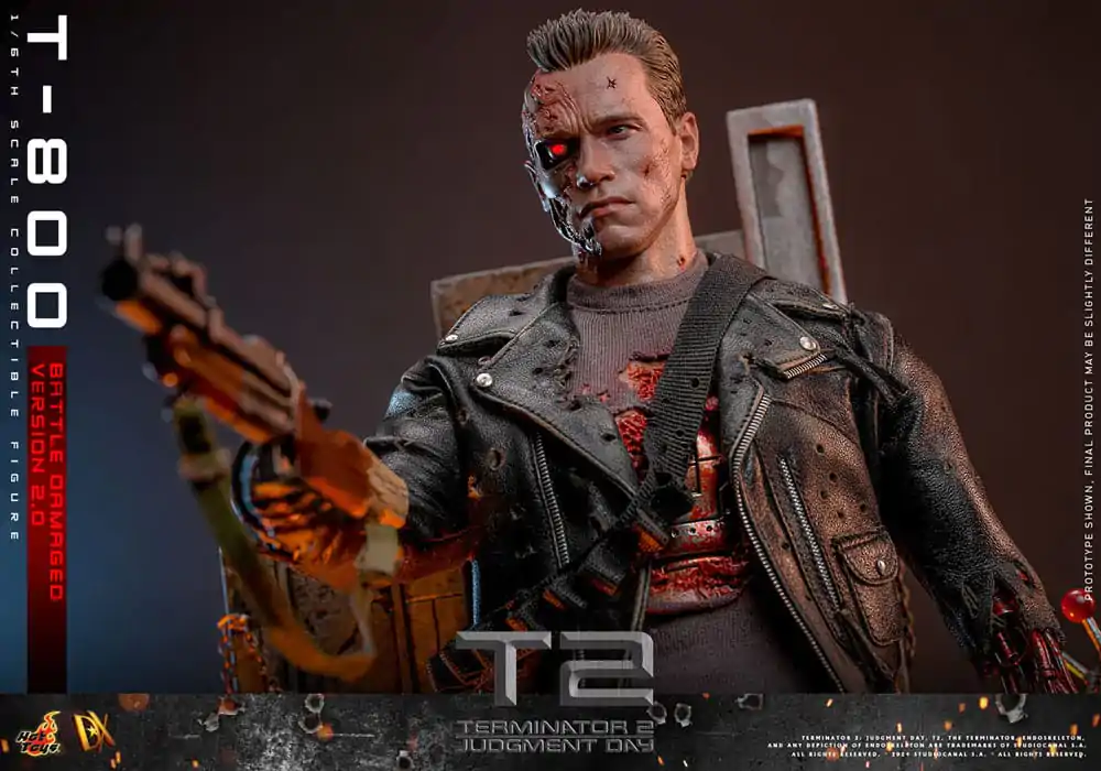 Terminator 2 Movie Masterpiece Action Figure 1/6 T-800 Battle Damaged Version 2.0 32 cm termékfotó