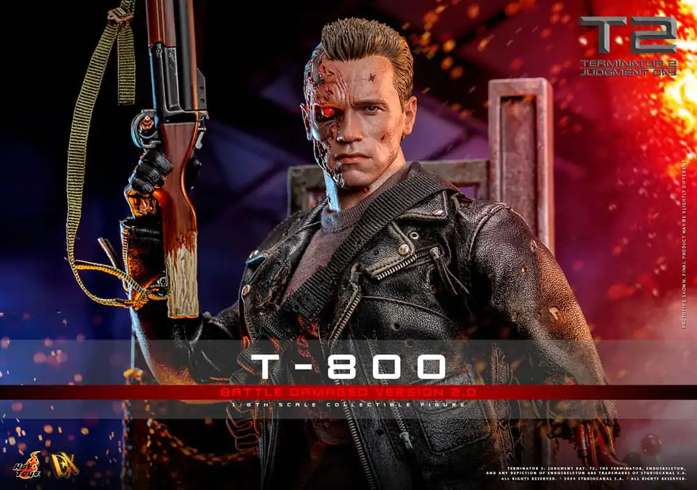 Terminator 2 Movie Masterpiece Action Figure 1/6 T-800 Battle Damaged Version 2.0 32 cm termékfotó