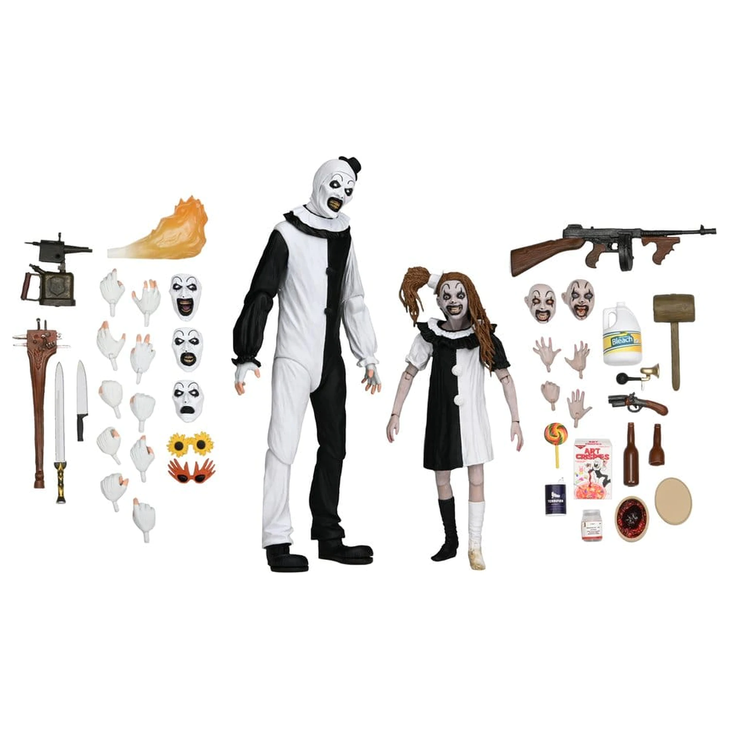 Terrifier 2 Ultimate Art the Clown & Little Pale Girl 2 db-os akciófigura csomag 18 cm termékfotó