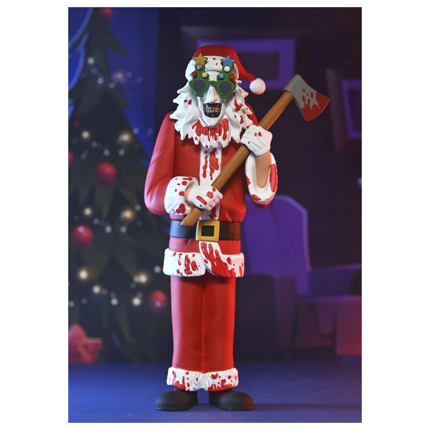 Terrifier 3 Toony Terrors akciófigura Santa Suit Art the Clown (Bloody Version) 15 cm    termékfotó