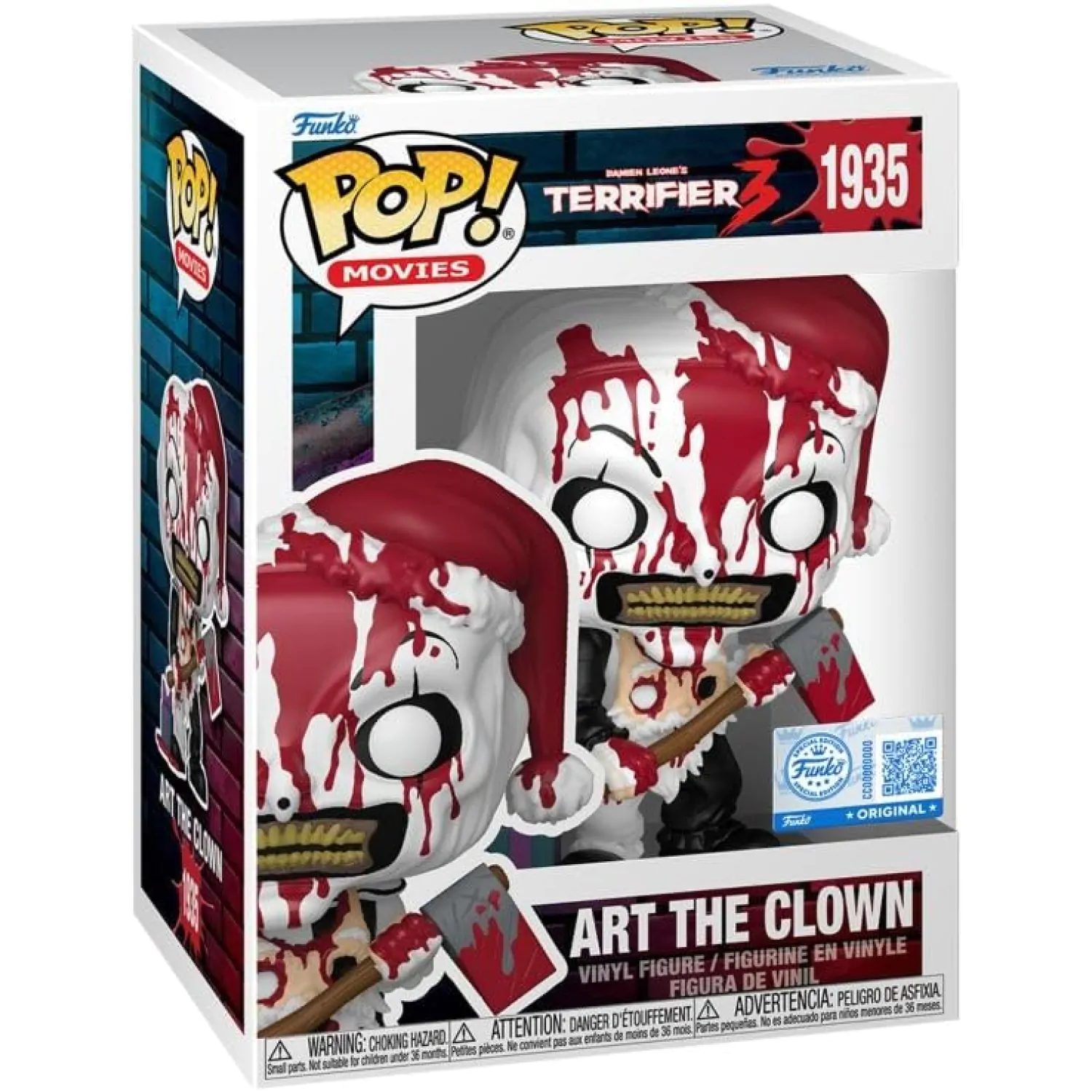 Terrifier Funko POP! figura - Art the Clown (Bloody with Axe) termékfotó