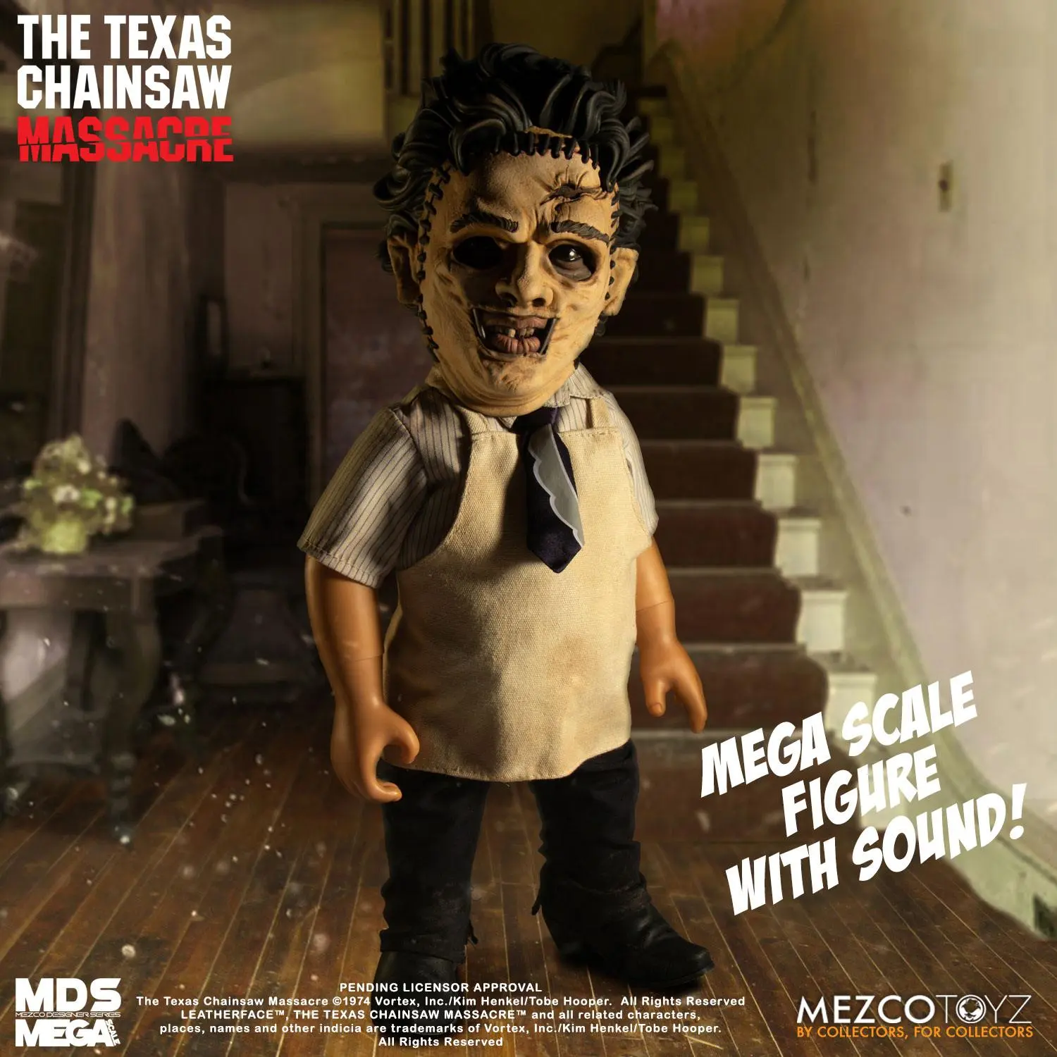 Texas Chainsaw Massacre Mega Scale Feature Leatherface akciófigura hanggal 38 cm termékfotó