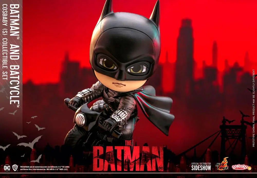 The Batman Cosbaby Batman &amp; Batcycle Mini figura csomag 12 cm termékfotó