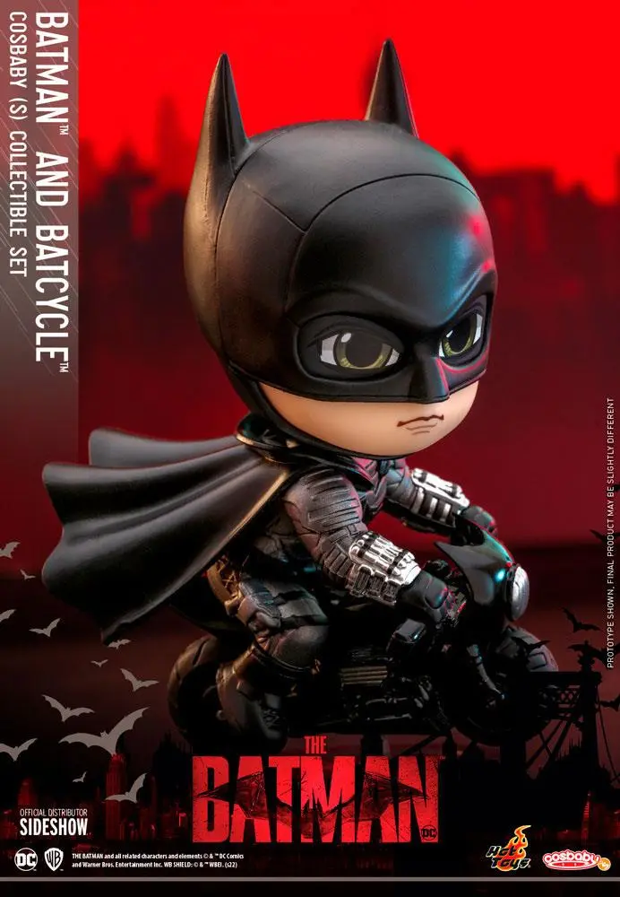 The Batman Cosbaby Batman &amp; Batcycle Mini figura csomag 12 cm termékfotó