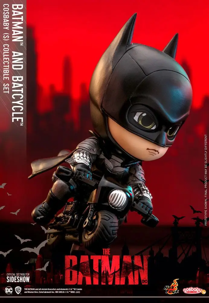 The Batman Cosbaby Batman &amp; Batcycle Mini figura csomag 12 cm termékfotó