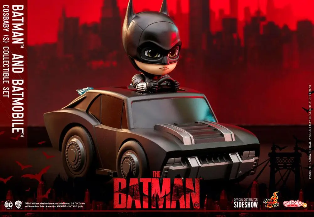 The Batman Cosbaby Batman és BatmobileMini figura csomag  12 cm termékfotó