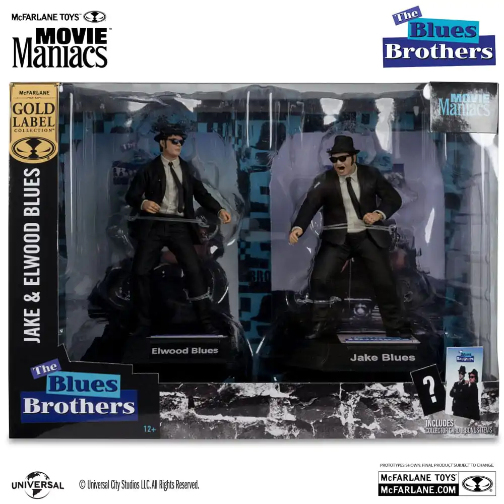 The Blues Brothers Movie Maniacs Jake & Elwood Blues (Gold Label) PVC szobor figura 2 db-os csomag 15 cm termékfotó