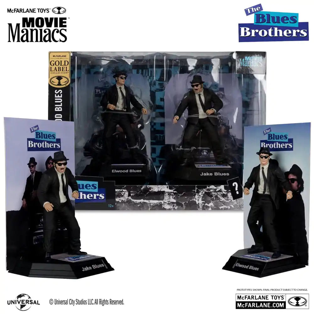 The Blues Brothers Movie Maniacs Jake & Elwood Blues (Gold Label) PVC szobor figura 2 db-os csomag 15 cm termékfotó