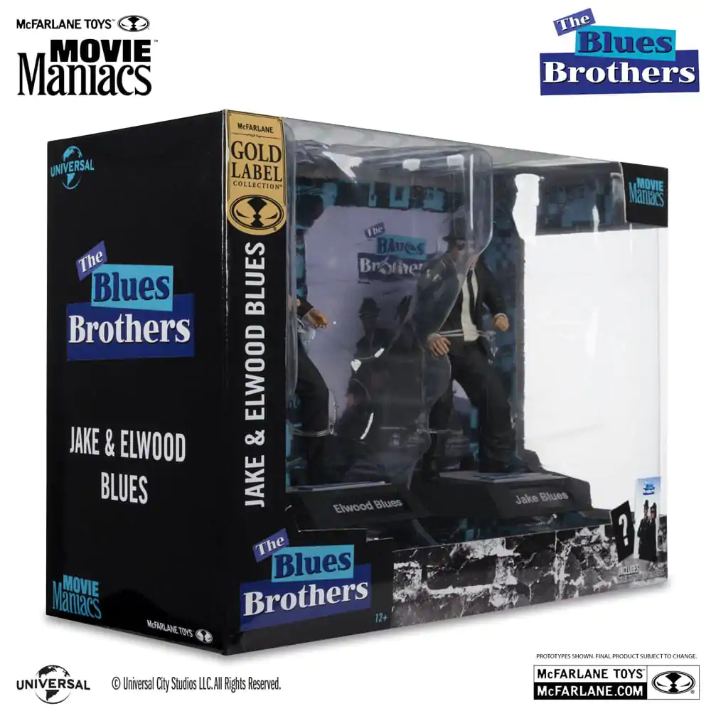 The Blues Brothers Movie Maniacs Jake & Elwood Blues (Gold Label) PVC szobor figura 2 db-os csomag 15 cm termékfotó