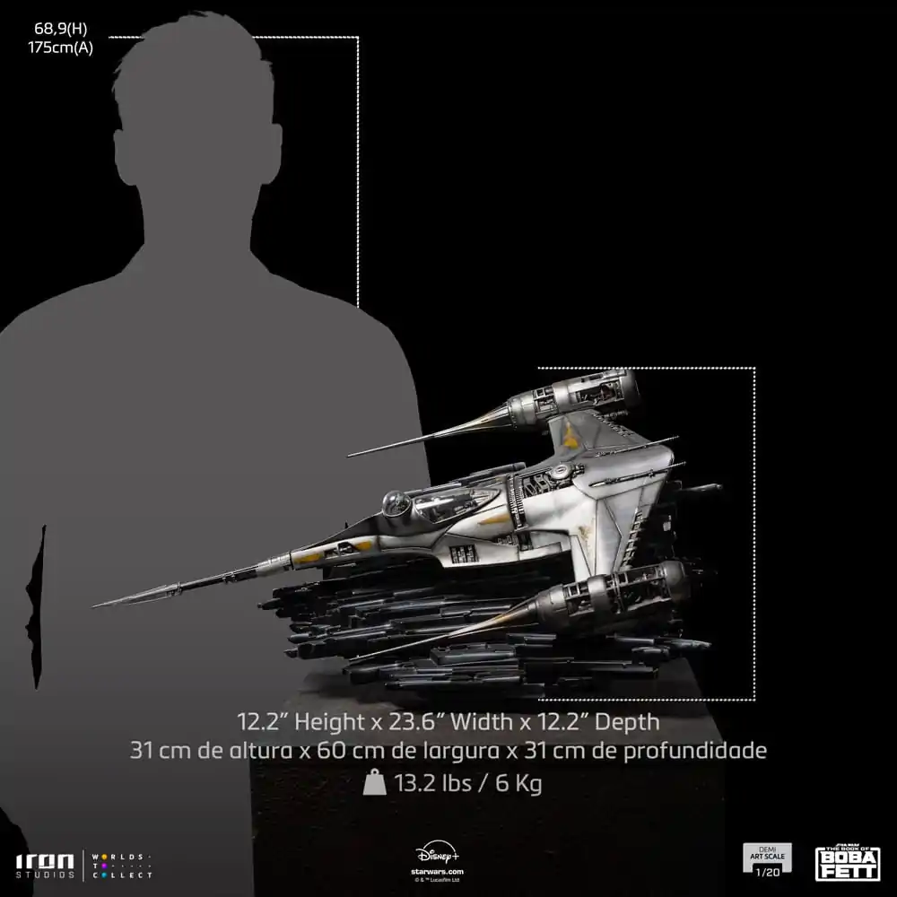 The Book of Boba Fett Demi Art Scale 1/20 Mando's N-1 Starfighter szobor figura 60 cm termékfotó