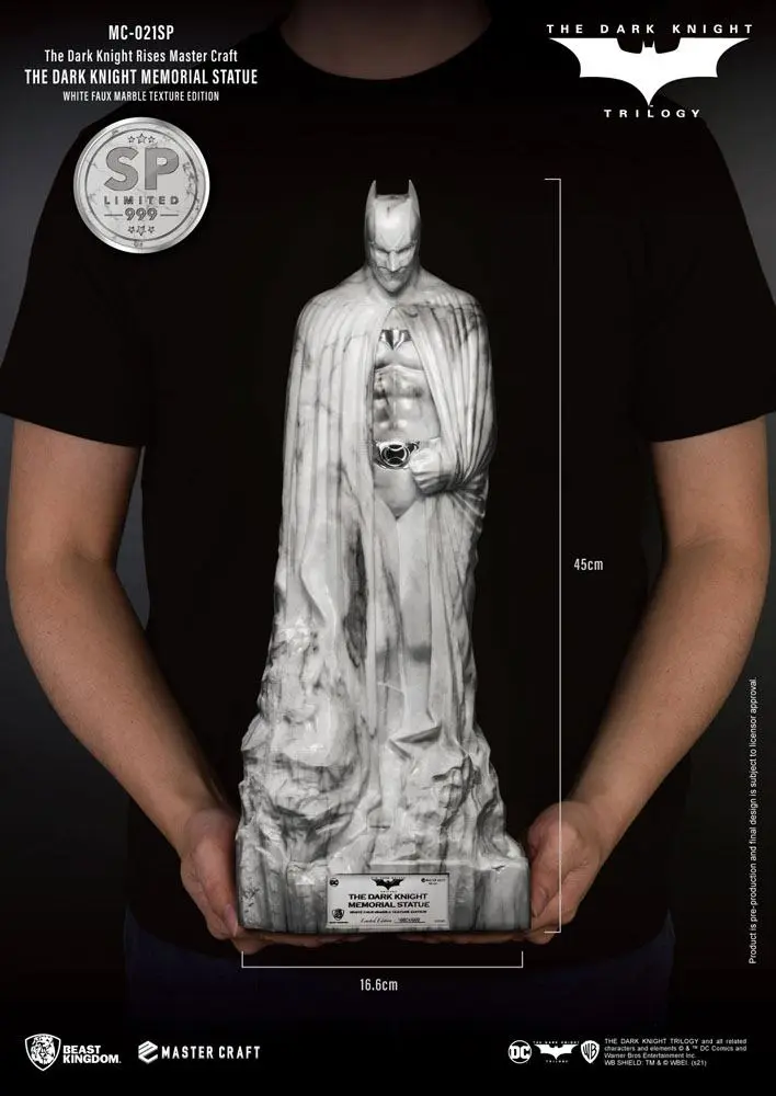 The Dark Knight Rises Master Craft  The Dark Knight Memorial Batman White Faux Marble Texture szobor figura termékfotó