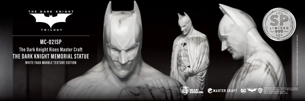 The Dark Knight Rises Master Craft  The Dark Knight Memorial Batman White Faux Marble Texture szobor figura termékfotó