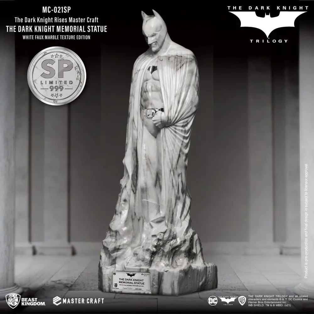 The Dark Knight Rises Master Craft  The Dark Knight Memorial Batman White Faux Marble Texture szobor figura termékfotó