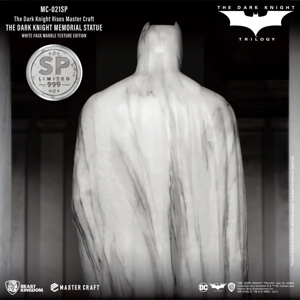 The Dark Knight Rises Master Craft  The Dark Knight Memorial Batman White Faux Marble Texture szobor figura termékfotó