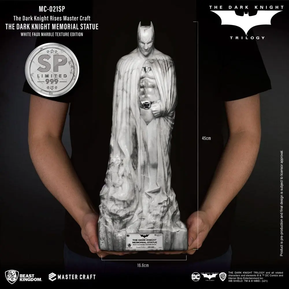 The Dark Knight Rises Master Craft  The Dark Knight Memorial Batman White Faux Marble Texture szobor figura termékfotó