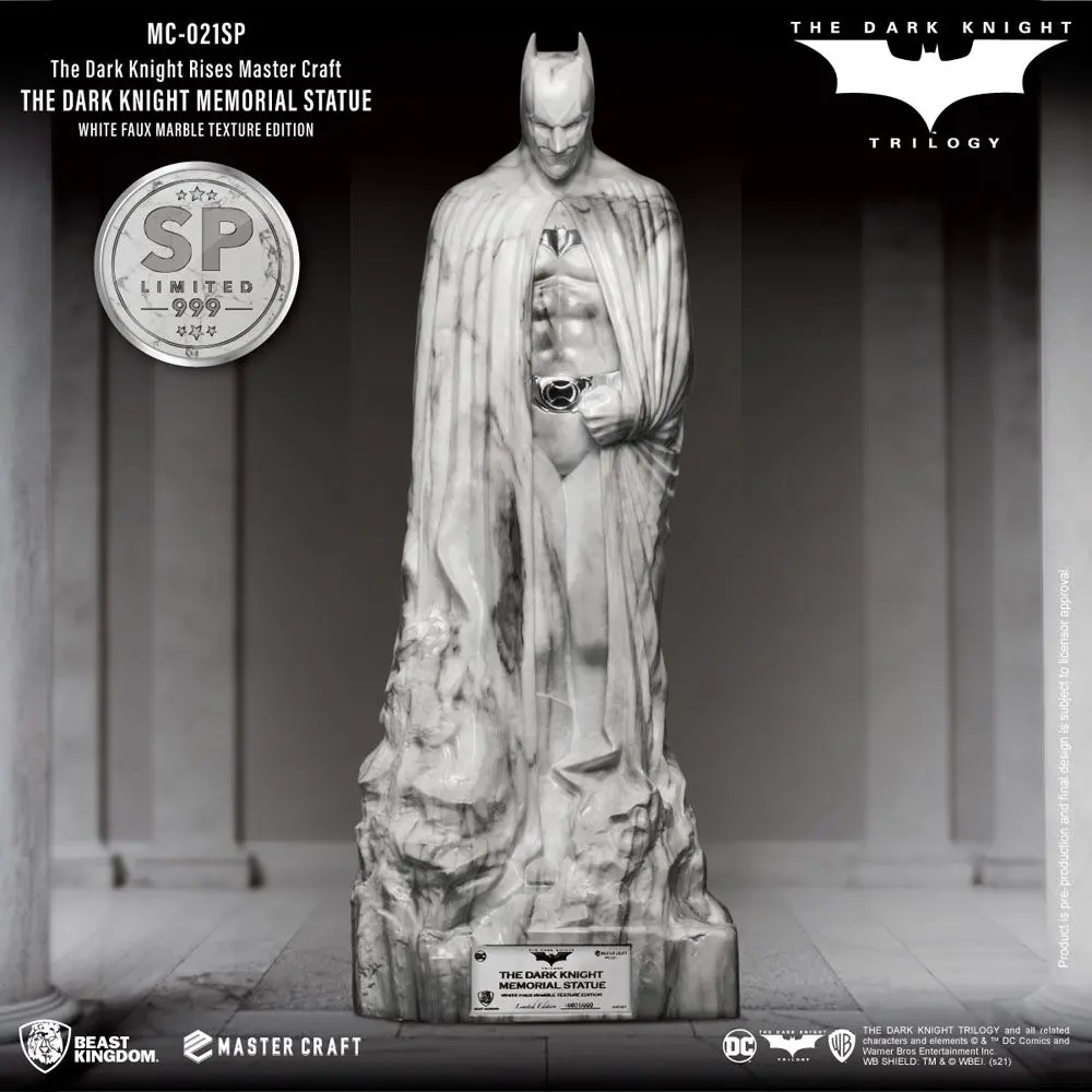 The Dark Knight Rises Master Craft  The Dark Knight Memorial Batman White Faux Marble Texture szobor figura termékfotó