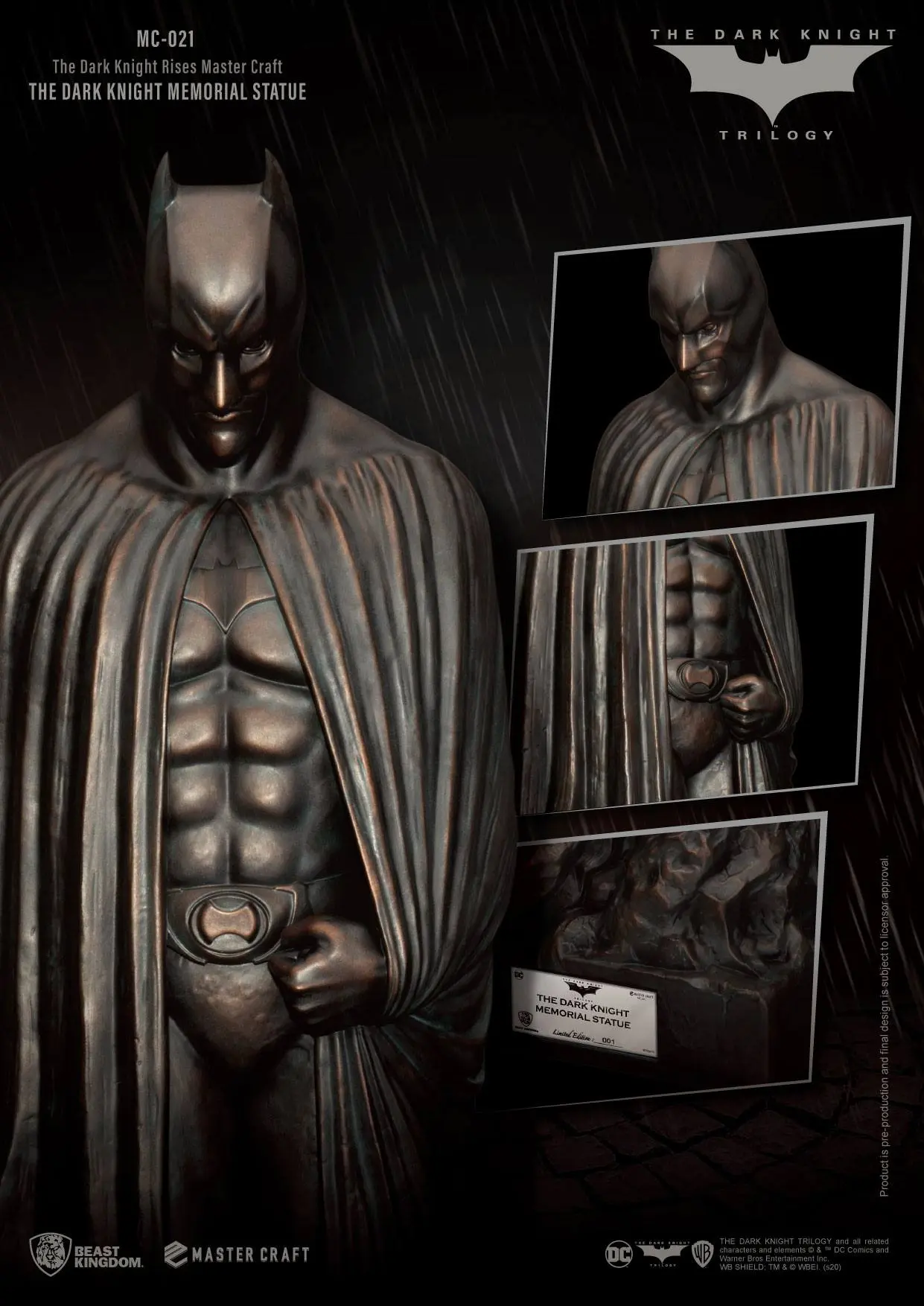 The Dark Knight Rises Master CraftThe Dark Knight Memorial Batman  szobor figura 45 cm termékfotó