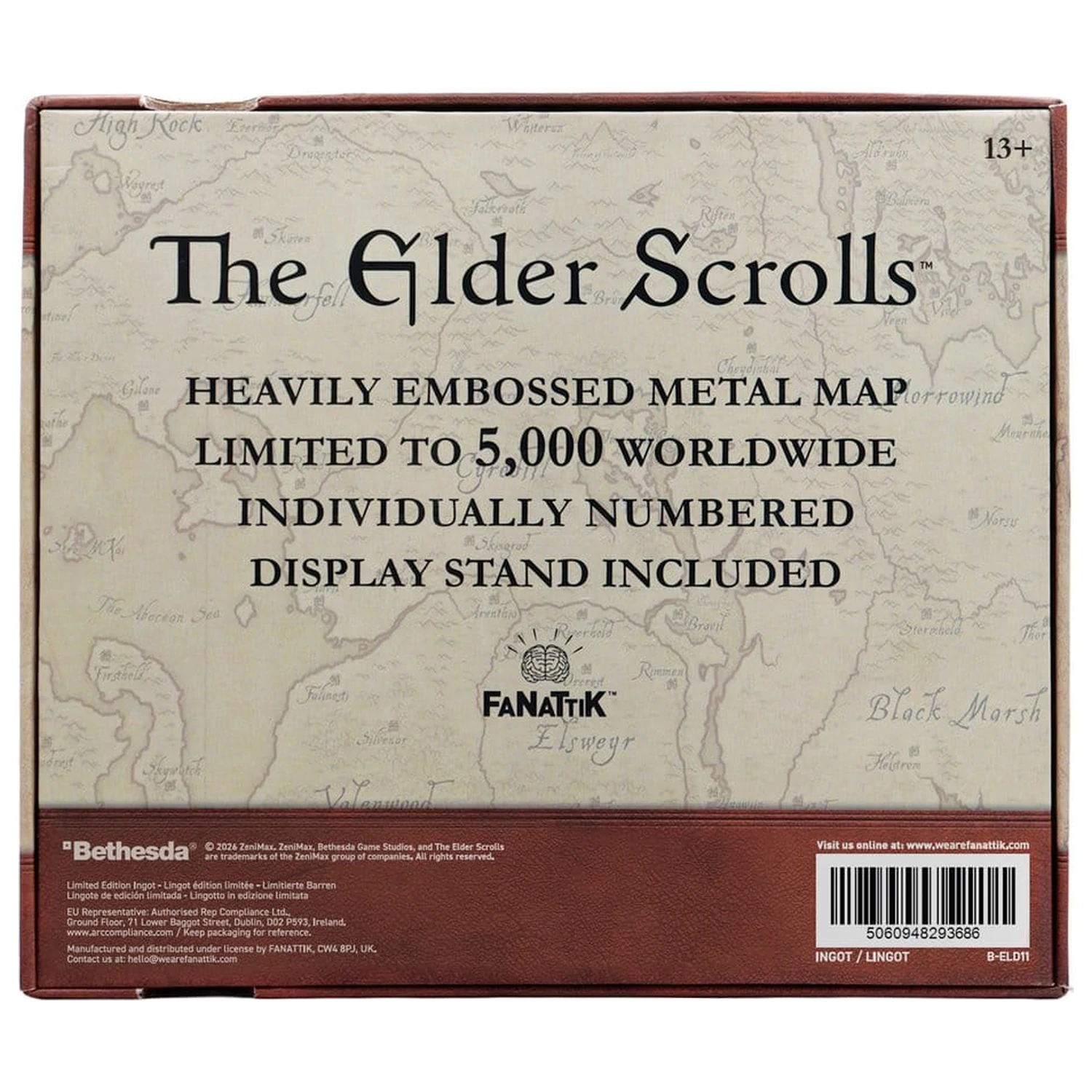 The Elder Scrolls replika Metal Map of Tamriel Limitált kiadás 15 x 13 cm termékfotó