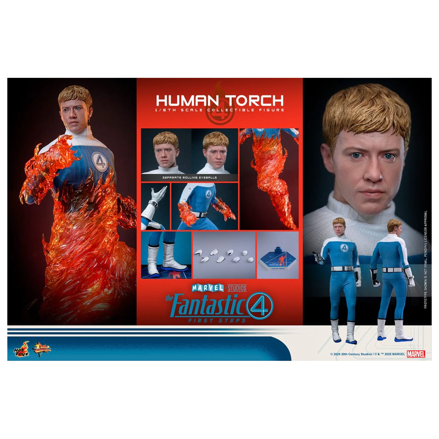 The Fantastic Four: First Steps Movie Masterpiece 1/6 Human Torch akciófigura 30 cm termékfotó