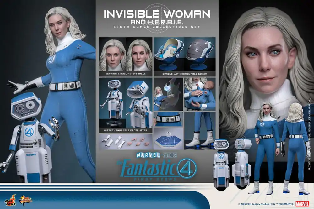The Fantastic Four: First Steps Movie Masterpiece 1/6 Invisible Woman & H.E.R.B.I.E. akciófigura csomag 28 cm termékfotó