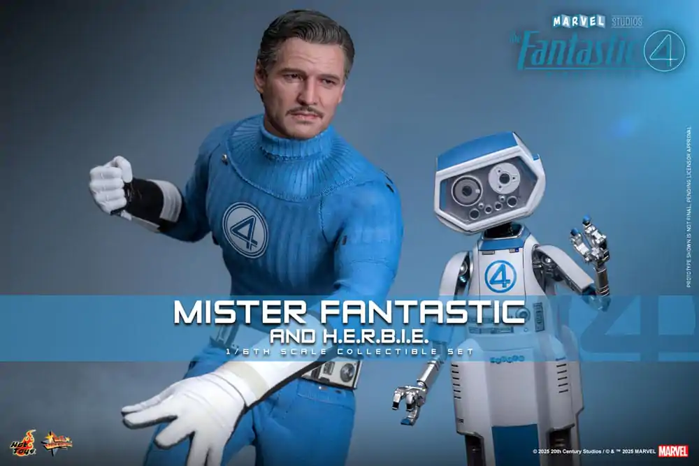 The Fantastic Four: First Steps Movie Masterpiece 1/6 Mister Fantastic & H.E.R.B.I.E. akciófigura csomag 30 cm termékfotó