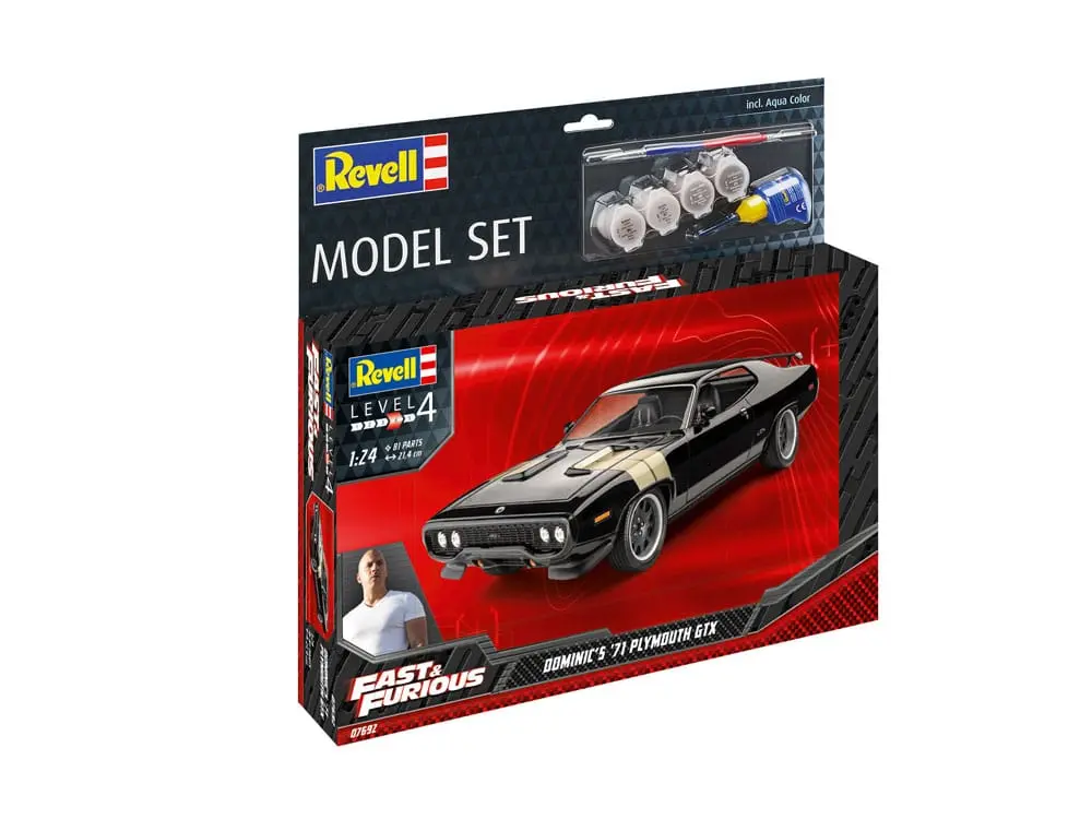 The Fast &amp; Furious Dominic's 1971 Plymouth GTX modell készlet és kiegészítők termékfotó