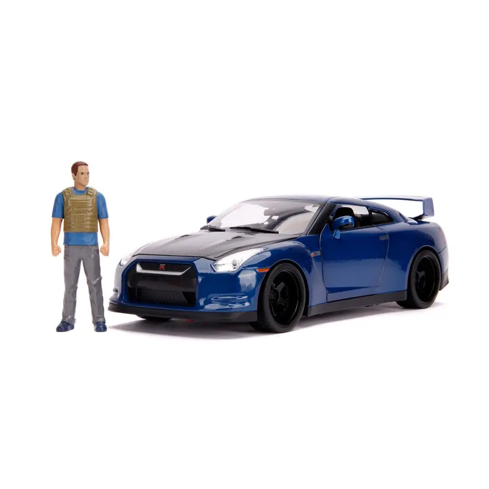 The Fast and Furious Diecast Model Hollywood Rides 1/18 2009 Nissan Skyline GT-R R35 és Brian figura termékfotó