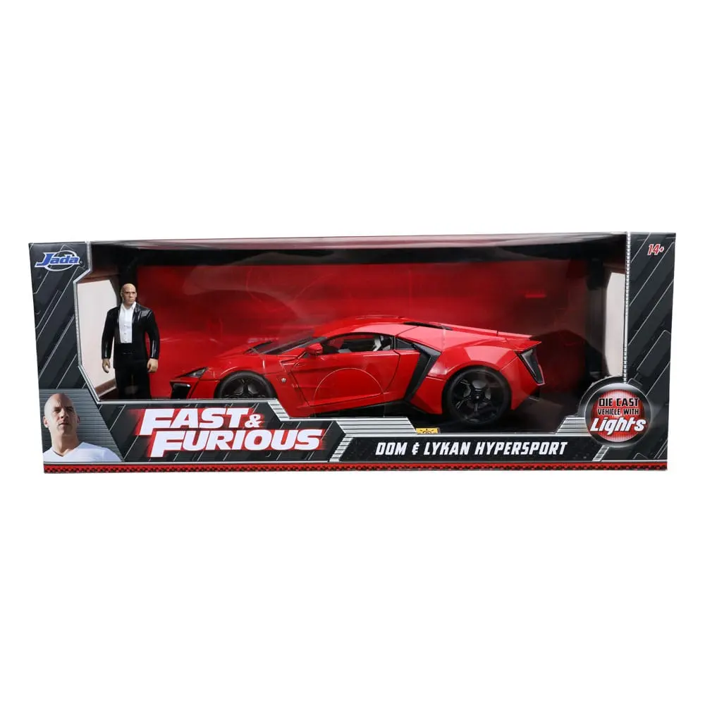 The Fast and Furious Diecast Model Hollywood Rides 1/18 Lykan Hypersport és Dom figura termékfotó