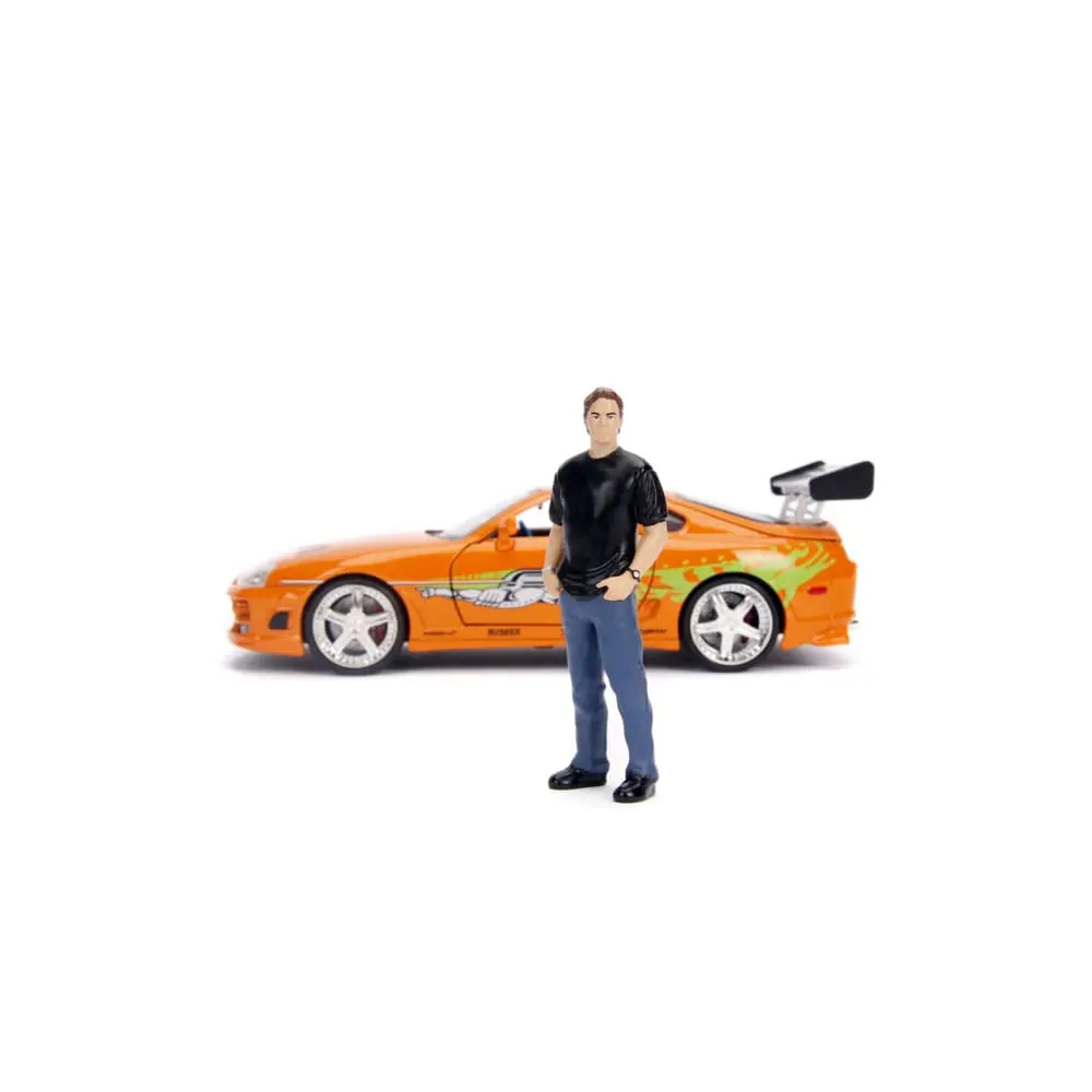 The Fast and Furious Diecast Model Hollywood Rides 1/24 1995 Toyota Supra és Brian O'Connor figura termékfotó